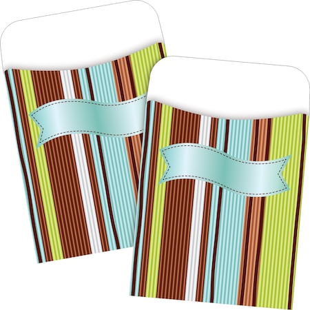 Barker Creek Ribbon by the Yard Peel & Stick Library Pockets, 60/Set 3835